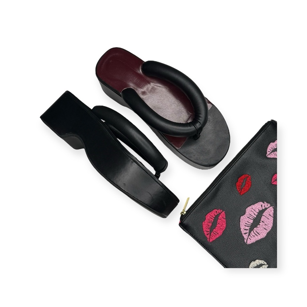 Staud 𒀭Rio Puffy Leather Thong Strap Platform Sandals 𒀭Black 𒀭39 9M - Picture 14 of 16